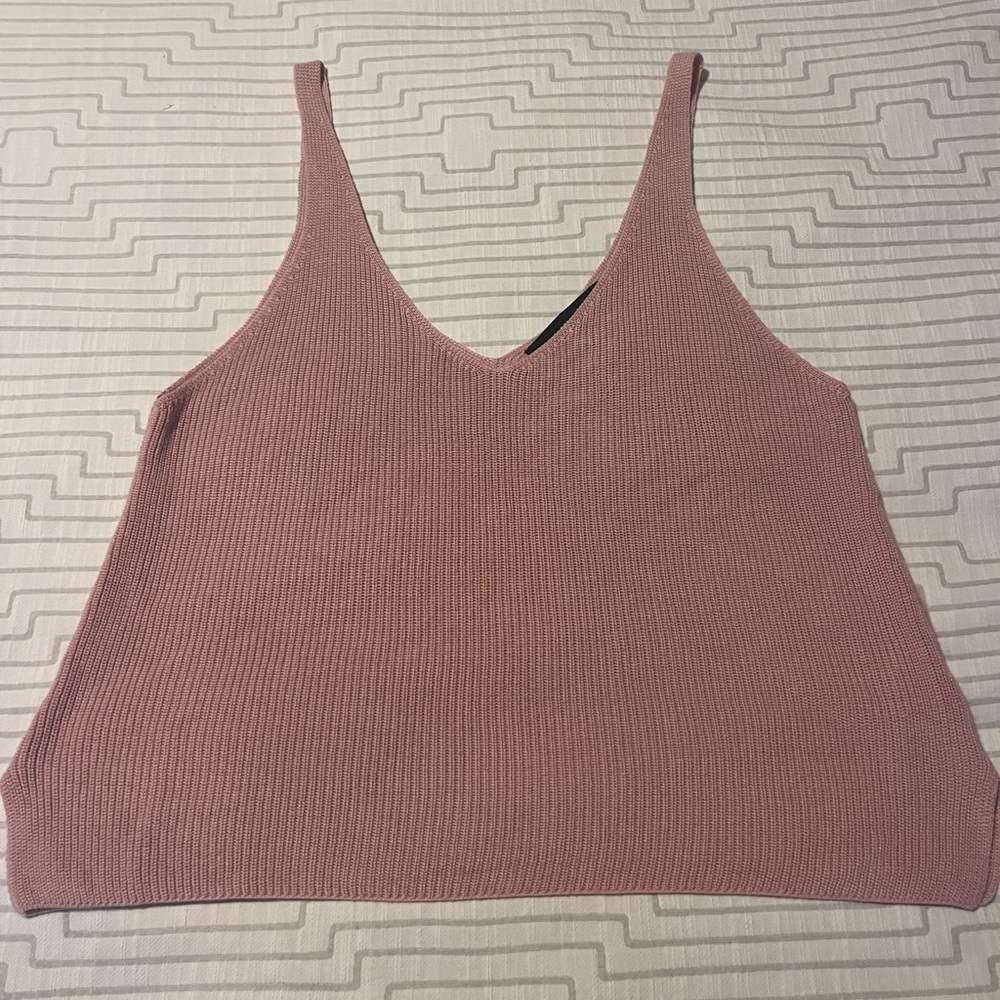 Pink Knit Cottagecore, Feminine, TamTank Top